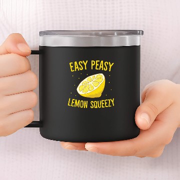 Discover Easy Peasy Lemon Squeezy Funny Lemons Summer 14oz Stainless Steel Tumblers