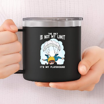 Discover sky playground - funny skydiving saying 14oz Stainless Steel Tumblers