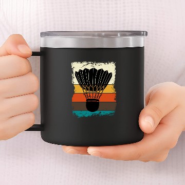 Discover Funny Pickleball Badminton Shuttlecock 14oz Stainless Steel Tumblers