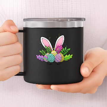 Discover Funny Womens Easter Bunny Ear Flower Headband for 14oz Stainless Steel Tumblers