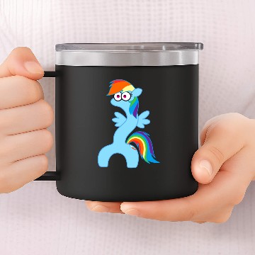 Discover rainbow dash wiggle worm 14oz Stainless Steel Tumblers