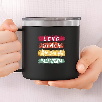 Discover Long Beach California Chalk 14oz Stainless Steel Tumblers