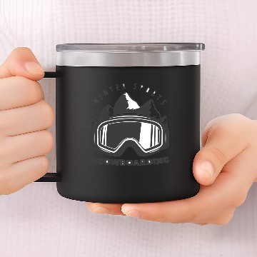Discover Snowboarding winter sport 14oz Stainless Steel Tumblers