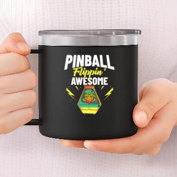 Discover Pinball Machine Game Virtual Player 14oz Stainless Steel Tumblers
