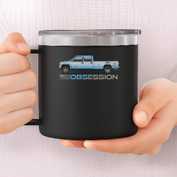 Discover OBSession Light Blue and Silver 14oz Stainless Steel Tumblers