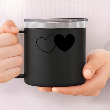 Discover heart black hearts gift valentines day couples 14oz Stainless Steel Tumblers