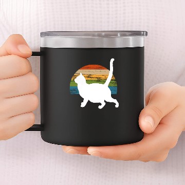 Discover Funny Chonk Cat Meme Ba Chonk a Donk 70s Vintage 5 14oz Stainless Steel Tumblers