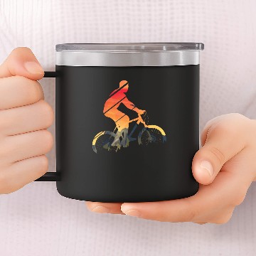 Discover MTB Mountain Bike Life 14oz Stainless Steel Tumblers