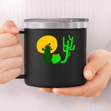 Discover Cactus life Fitted Scoop 14oz Stainless Steel Tumblers