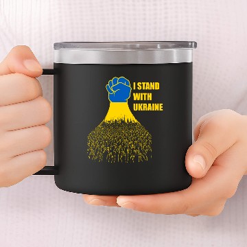 Discover I Stand With Ukraine Support UKRAINE 14oz Stainless Steel Tumblers