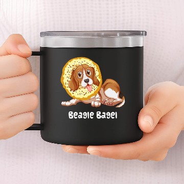 Discover Beagle Bagel 14oz Stainless Steel Tumblers
