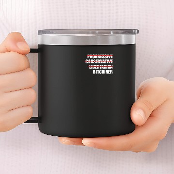 Discover Progressive conservative libertarian bitcoiner 14oz Stainless Steel Tumblers
