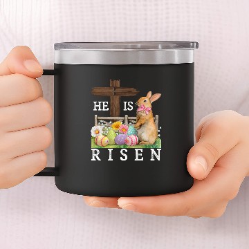 Discover He Is Risen Funny Easter 14oz Stainless Steel Tumblers