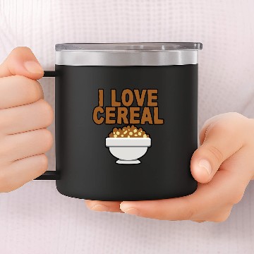 Discover I Love Cereal 3 14oz Stainless Steel Tumblers