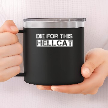 Discover Die for this hellcat white typography design 14oz Stainless Steel Tumblers