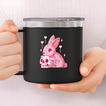 Discover rabbit and skull 14oz Stainless Steel Tumblers