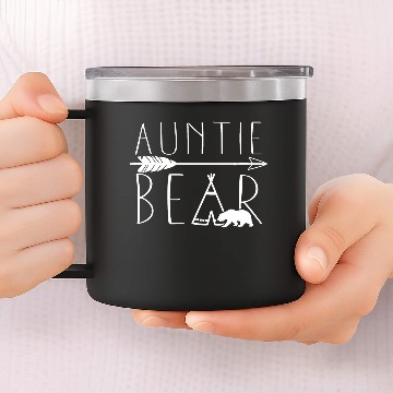 Discover Auntie Bear Tipi Tent Fitted Scoop 14oz Stainless Steel Tumblers