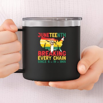 Discover Juneteenth - Breaking Every Chain Afrocentric 14oz Stainless Steel Tumblers