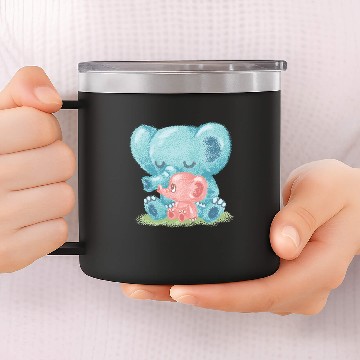 Discover Family of Elephant Slim Fit 14oz Stainless Steel Tumblers