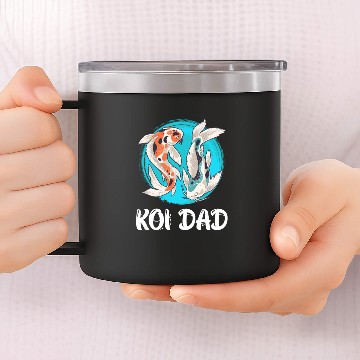 Discover Koi Dad Koi Pond Fish Pond 14oz Stainless Steel Tumblers