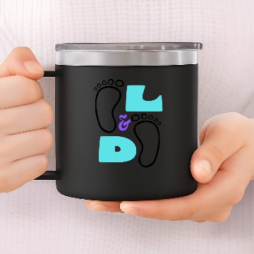 Discover L D Light Blue 14oz Stainless Steel Tumblers