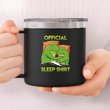 Discover Official sleep 14oz Stainless Steel Tumblers Frog