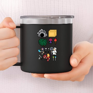 Discover 8 Bit Characters 14oz Stainless Steel Tumblers