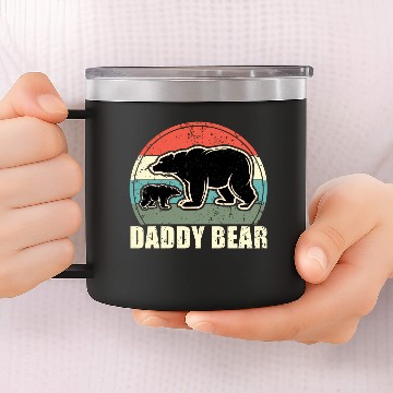 Discover Fathers day Gift Idea, Daddy Bear Cubs, Dad 14oz Stainless Steel Tumblers