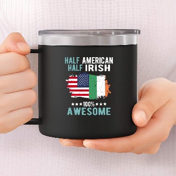 Discover Half American Half Irish 14oz Stainless Steel Tumblers