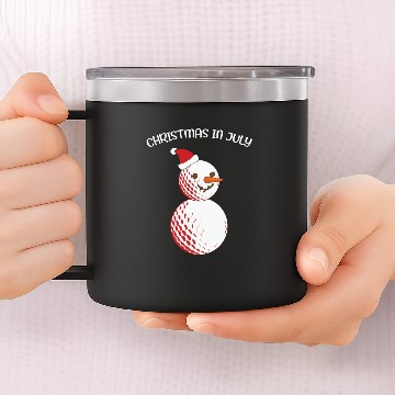Discover Christmas in July Funny Golf 14oz Stainless Steel Tumblers