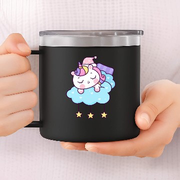 Discover cute unicorn sleeping 14oz Stainless Steel Tumblers