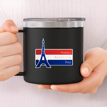 Discover Bastille Day Eiffel Tower 14oz Stainless Steel Tumblers