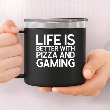 Discover Life is Better With Pizza 14oz Stainless Steel Tumblers