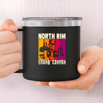 Discover North Rim Grand Canyon camping 14oz Stainless Steel Tumblers