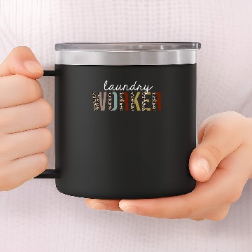 Discover Laundry Worker Leopard Print Funny Gift 14oz Stainless Steel Tumblers