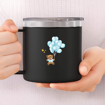 Discover Bear with Balloons 14oz Stainless Steel Tumblers