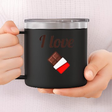 Discover I love chocolate 14oz Stainless Steel Tumblers