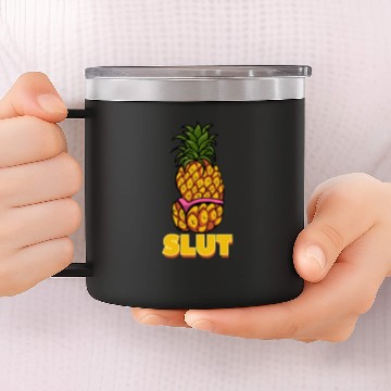 Discover Bikini Pineapple Slut 14oz Stainless Steel Tumblers