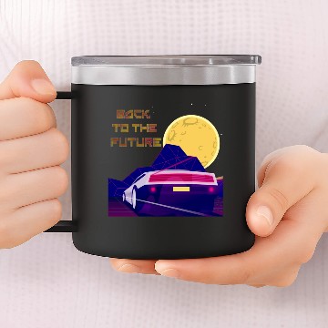 Discover Back To The Future Delorean Destination Time Logo 14oz Stainless Steel Tumblers