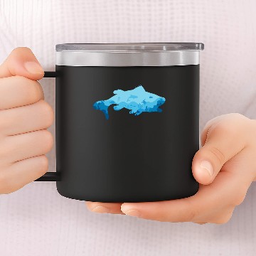 Discover Deep Water Fish Graphic 14oz Stainless Steel Tumblers