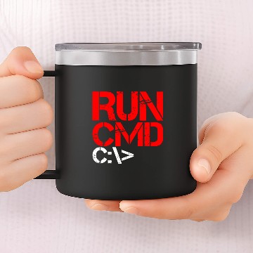 Discover Run Cmd 4 14oz Stainless Steel Tumblers