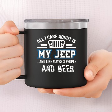 Discover My Jeep And Beer 14oz Stainless Steel Tumblers