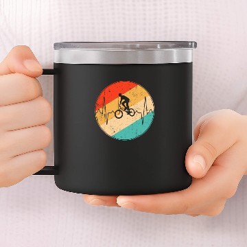 Discover bmx retro heartbeat 14oz Stainless Steel Tumblers