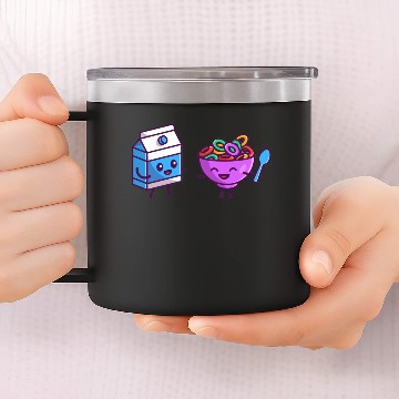 Discover Happy milk and cereal 14oz Stainless Steel Tumblers
