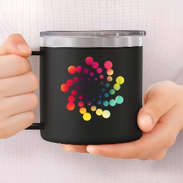 Discover Dots hurricane colorful hypnotizing spiral 14oz Stainless Steel Tumblers