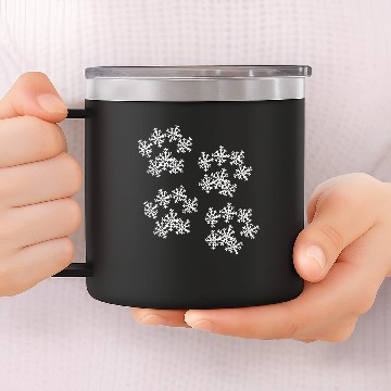Discover Snowflake Paw Prints 14oz Stainless Steel Tumblers