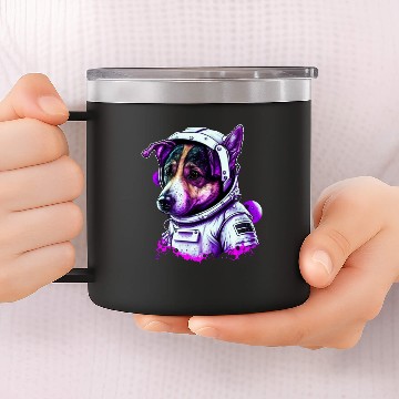 Discover Jack Russell Terrior Space Dog 14oz Stainless Steel Tumblers