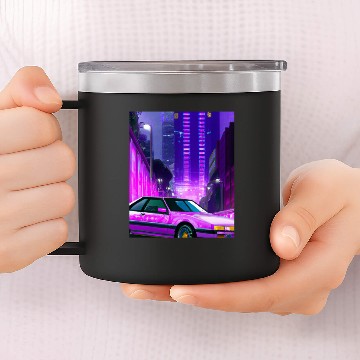 Discover Vaporwave Car Synthwave City 14oz Stainless Steel Tumblers