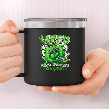 Discover cat smoking weed 14oz Stainless Steel Tumblers