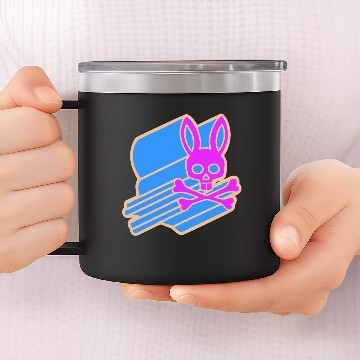 Discover Retro Psycho Bunny 3D Funny 3D 14oz Stainless Steel Tumblers